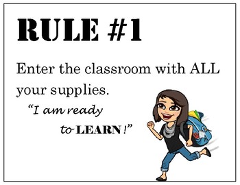 Bitmoji Class Rules Worksheets Teaching Resources Tpt