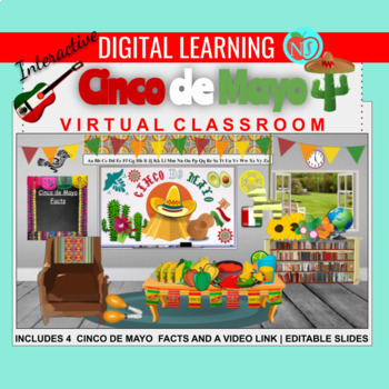 Preview of Bitmoji Classroom | Cinco de Mayo | 6 Google Slides | FACTS | VIRTUAL CLASSROOM