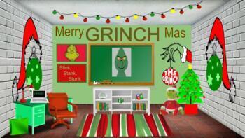 Preview of Bitmoji Classroom Don't be a Grinch!  /Winter/Christmas Distance Learning!