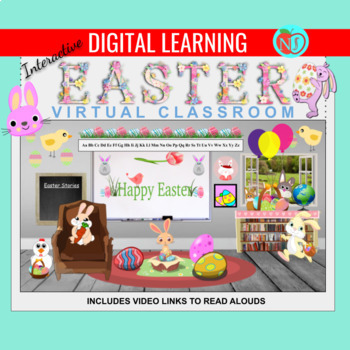 Preview of Bitmoji Classroom | EASTER Theme | Online E-Learning | Virtual Classroom