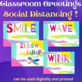 Bitmoji Classroom Greeting Choices - Social Distancing Gre