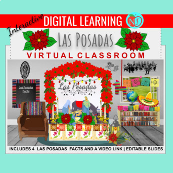 Preview of Bitmoji Classroom | Las Posadas | 6 Slides | FACTS | VIRTUAL CLASSROOM |