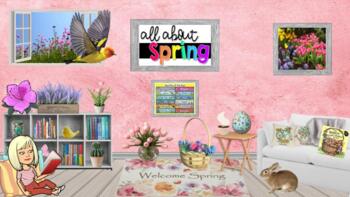 Preview of Bitmoji Classroom Library Spring April Easter