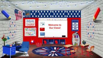 Preview of Bitmoji Classroom Presidents, Americana, American History, Memorial Day! 