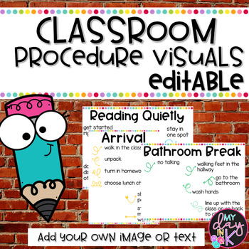 Preview of Classroom Procedure Visuals (Editable)