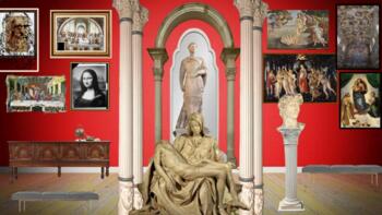 Preview of Renaissance Artwork with two analysis assignments Virtual Classroom Template