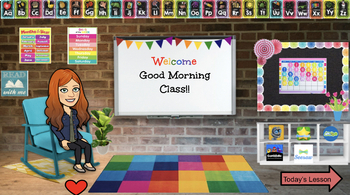 Preview of Bitmoji Classroom Template/Virtual Schedule