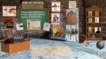 Preview of World War I Virtual Classroom Template Distance Learning