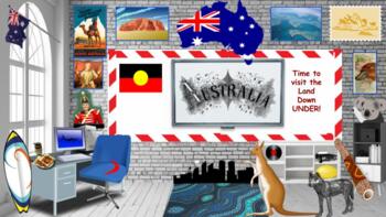 Preview of Bitmoji Classroom trip to Australia Distance Learning