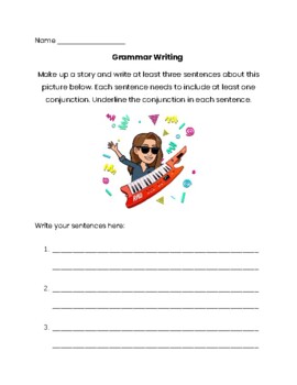 Preview of Bitmoji Conjunction Writing Prompts