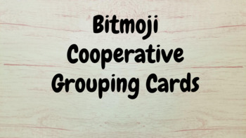 Preview of Bitmoji Cooperative Learning Cards