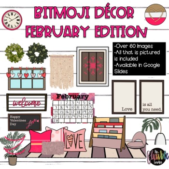 Preview of Bitmoji Decor | February Bitmoji Decor | Valentines | Digital Classroom