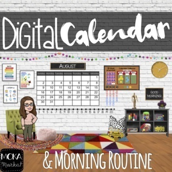 Preview of Bitmoji Digital | Interactive Calendar & Morning Meeting | Editable | Bundle