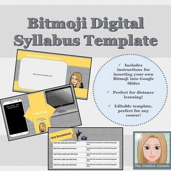 Preview of Bitmoji Digital Syllabus Template - Editable for Any Course!