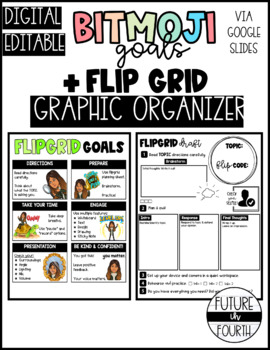 Preview of Bitmoji Flipgrid Goals + Flipgrid Planning Graphic Organizer- DIGITAL 