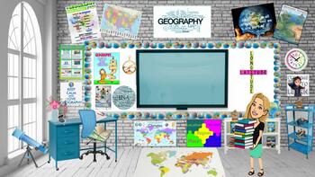 Preview of Virtual Classroom Template Geography Distance Learning