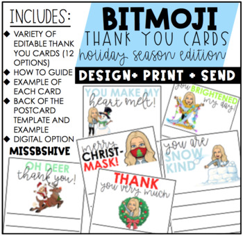 Preview of Bitmoji Holiday Thank You Cards