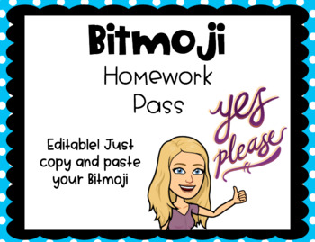 Preview of Bitmoji Homework Pass 