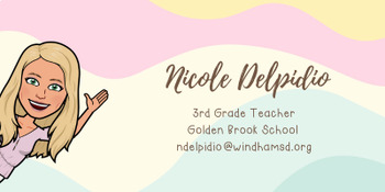 Preview of Bitmoji Personalized Teacher Email Signature | Groovy Boho Stripes