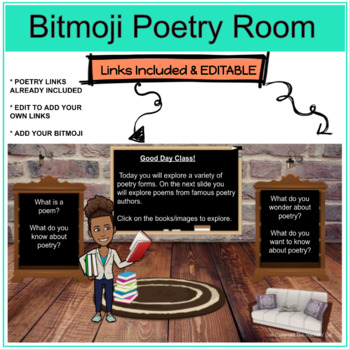 Preview of Bitmoji Poetry Room | Distance Learning 