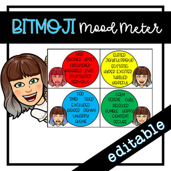 Preview of Bitmoji RULER Mood Meter | Social Emotional Learning