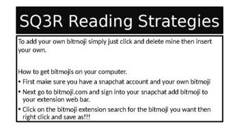 Preview of Bitmoji SQ3R Reading Strategy