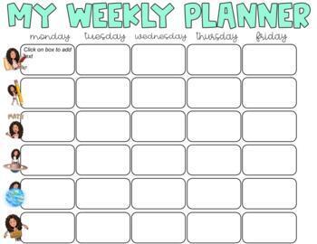 Preview of Bitmoji Student Weekly Task Planner/Agenda