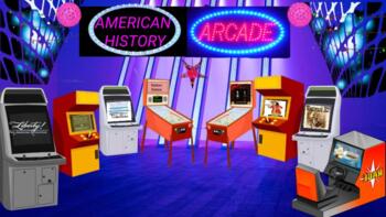 Preview of Bitmoji Virtual Classroom American History Arcade Room Distance Learning