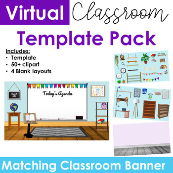 Bitmoji Virtual Classroom Background Template 1 (Editable) | TpT