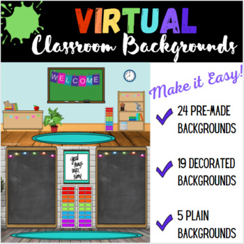 Preview of Virtual Classroom Templates - 24 Backgrounds!