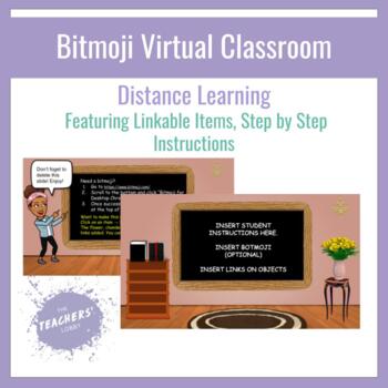 Preview of Bitmoji Virtual Classroom- EDITABLE- GOOGLE SLIDES- DISTANCE LEARNING