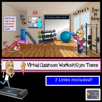 Preview of Bitmoji Virtual Classroom-Gym/ Workout Theme (ALL LINKS INCLUDED!)