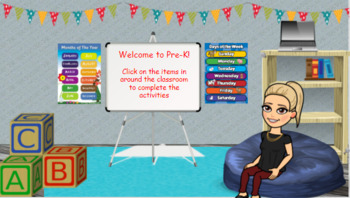 Preview of Bitmoji Virtual Classroom Pre-K template