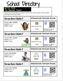 Bitmoji Virtual Classroom School Directory Handout- Editab