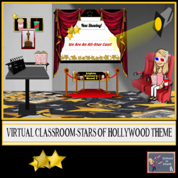Preview of Bitmoji Virtual Classroom-Stars of Hollywood Theme