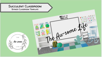 Preview of Bitmoji Virtual Classroom Succulent Classroom 