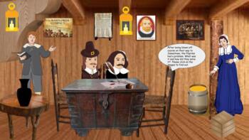 Preview of Mayflower Compact History Virtual Classroom Template  Distance Learning