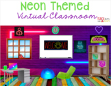 Bitmoji Virtual Classroom Template NEON THEME with movable gifs!