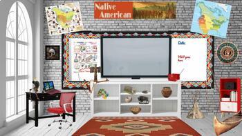 Preview of Native American Cultures Virtual Classroom Template