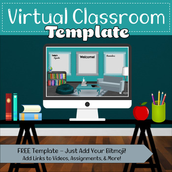 Preview of Bitmoji & Virtual Classroom Template for Distance Learning - FREE