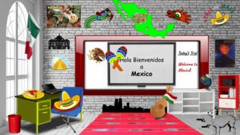 Preview of Bitmoji Virtual Classroom Trip to Mexico Distance Learning  Hispanic Heritage