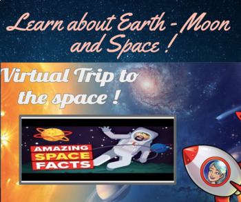 Preview of Bitmoji Virtual Field Trip to the Space. Freebie and All Editable