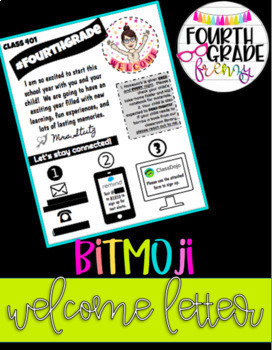Preview of Bitmoji Welcome Letter - Google Drive Template