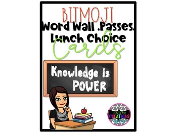 Preview of Bitmoji Word Wall, Passes, and Lunch Cards