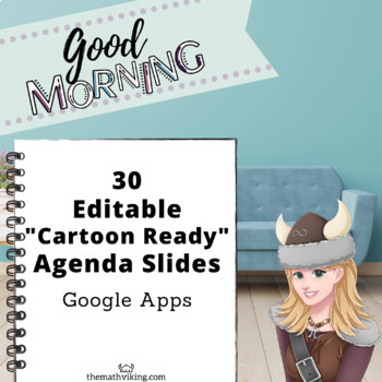 Preview of Bitmoji ready DAILY AGENDA Slides! 30 stunning GOOD MORNING backgrounds!