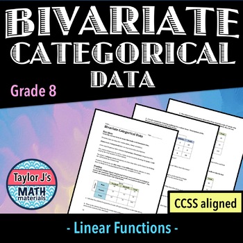 Preview of Bivariate Categorical Data Worksheet