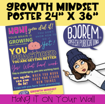 Preview of Bjorem Speech Growth Mindset Poster 24"x36"