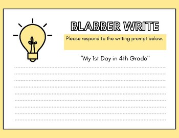 Preview of Blabber Write -Writing Journal Prompts- NO PREP