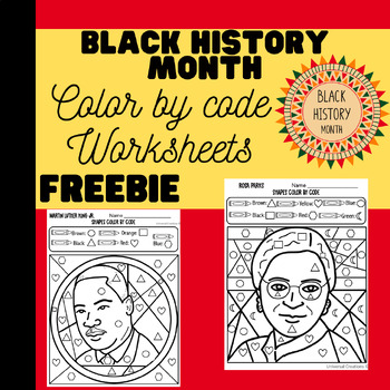 Black Activist/Heroes Color by code worksheets FREEBIE SHAPES | TPT