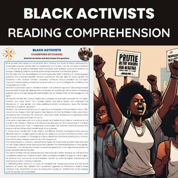 Preview of Black Activists for Black History Month | Black American Activists